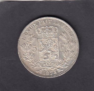 Beschrijving: 5 Franc fr  LEOPOLD II 